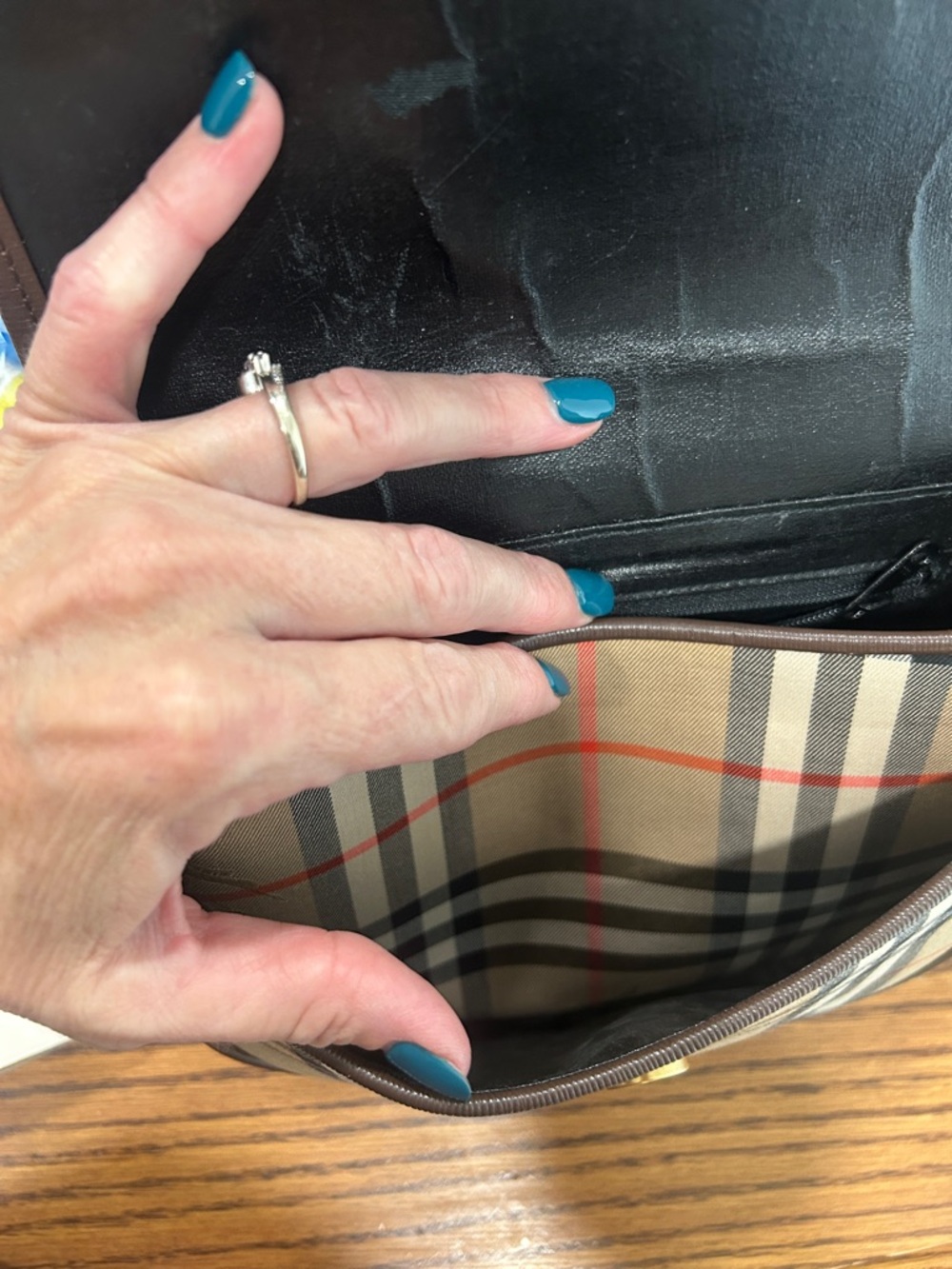 Burberrys Brown Leather and Nova Check Crossbody Bag - Picture 9 of 16